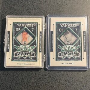 Mickey Mantle 1956,1957 MVP Patch Cards